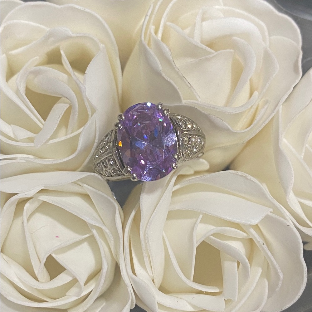 Size 7 Statement Ring Purple Stone